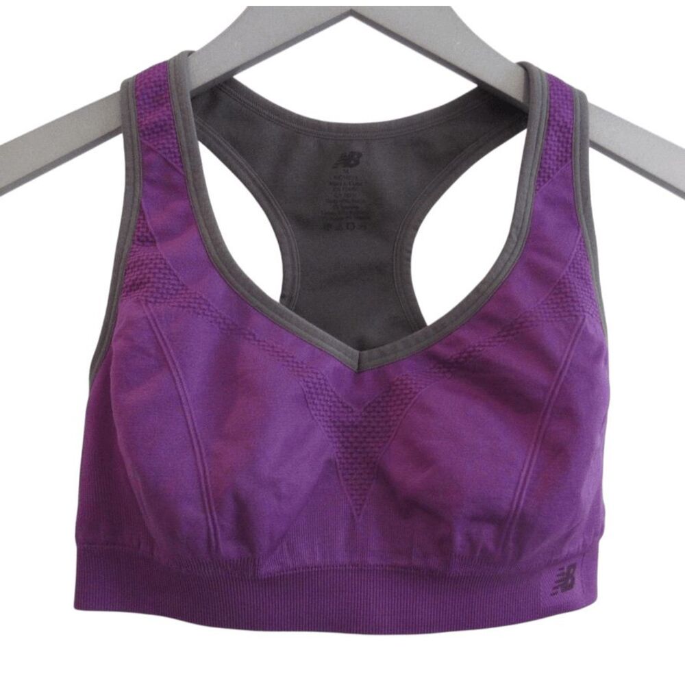 New Balance Sports Bra Purple Sz M Active Pullover Wireless Running Workout